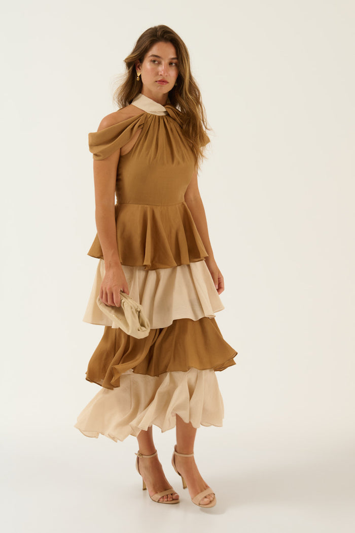 VESTIDO VANINA CAMEL