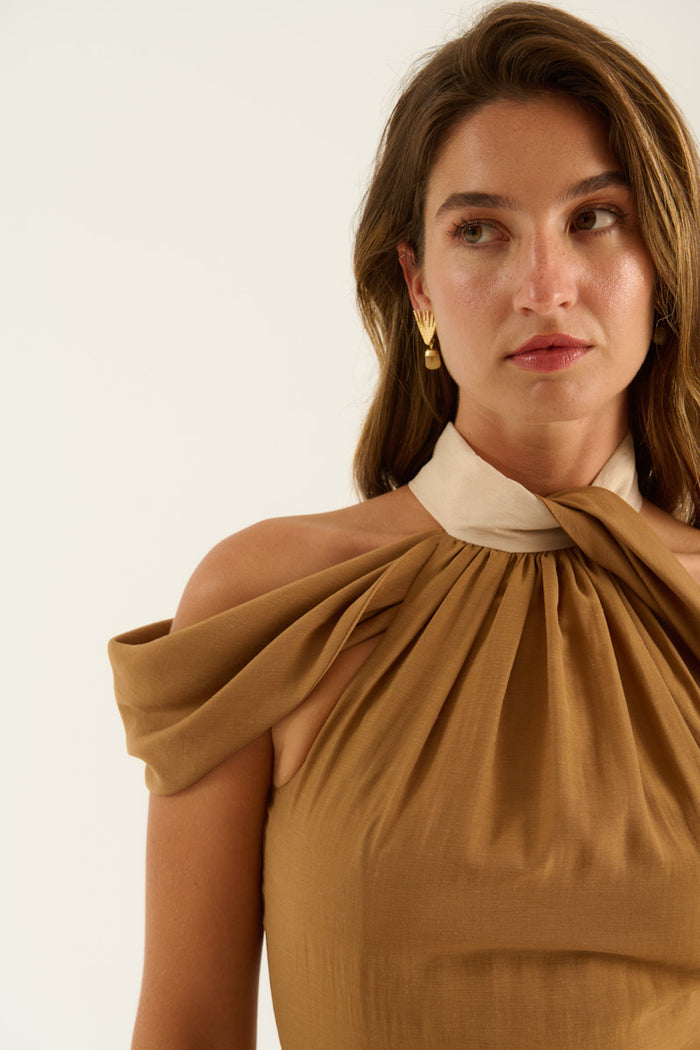 VESTIDO VANINA CAMEL