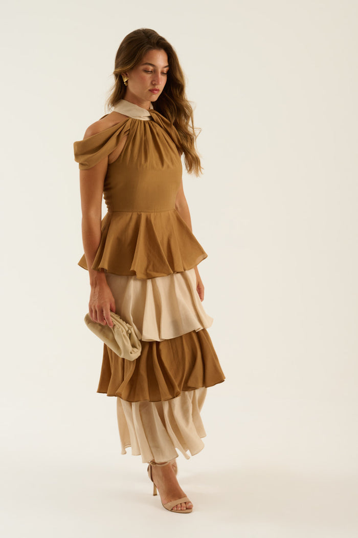 VESTIDO VANINA CAMEL