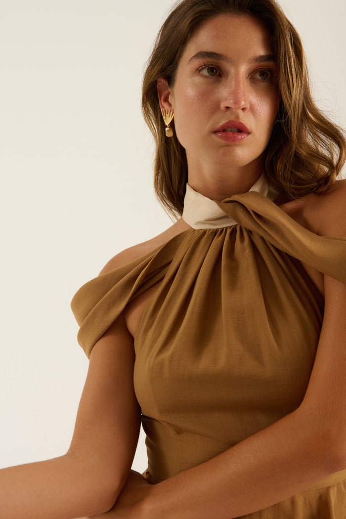 VESTIDO VANINA CAMEL