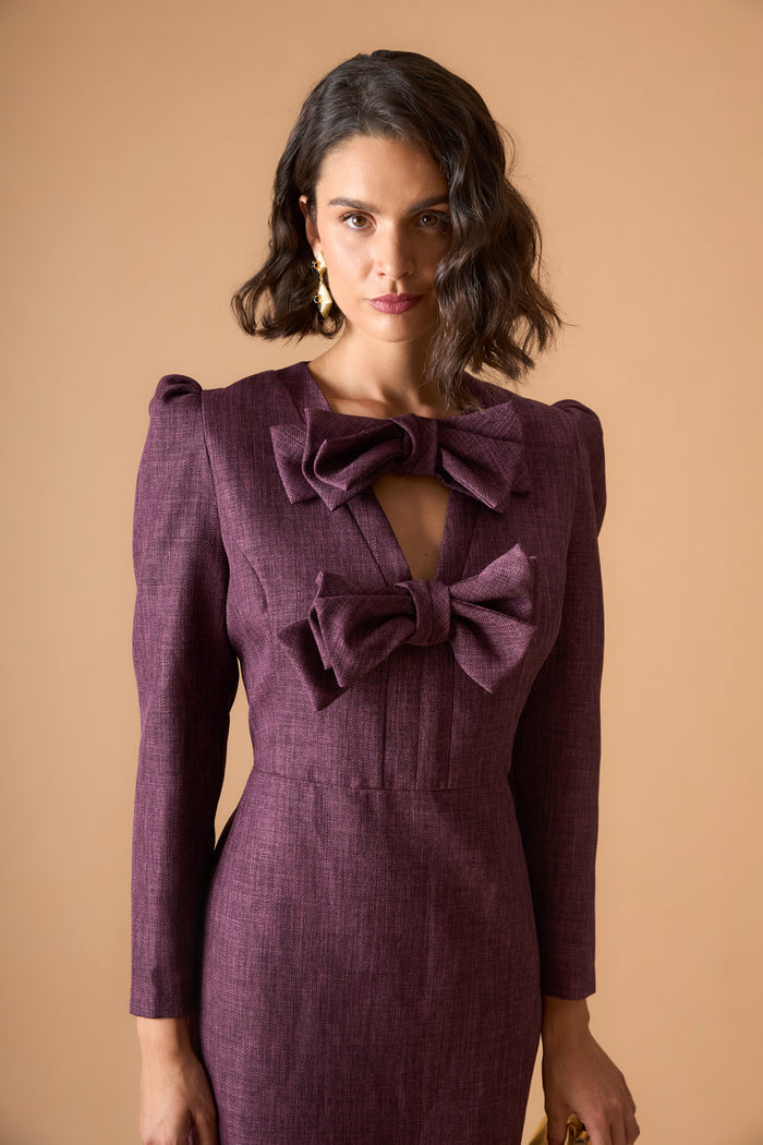 VESTIDO YETTA BERENJENA