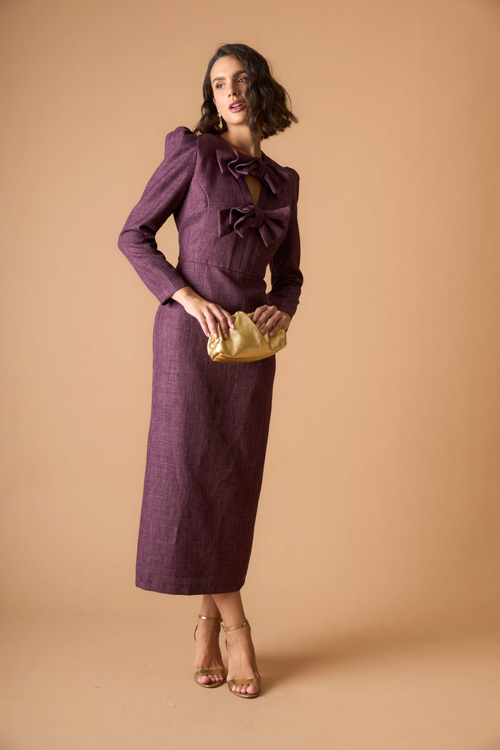 VESTIDO YETTA BERENJENA