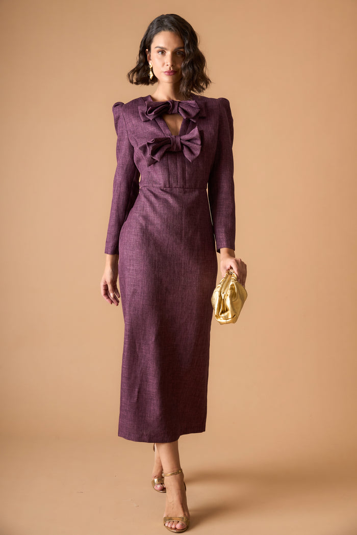 VESTIDO YETTA BERENJENA