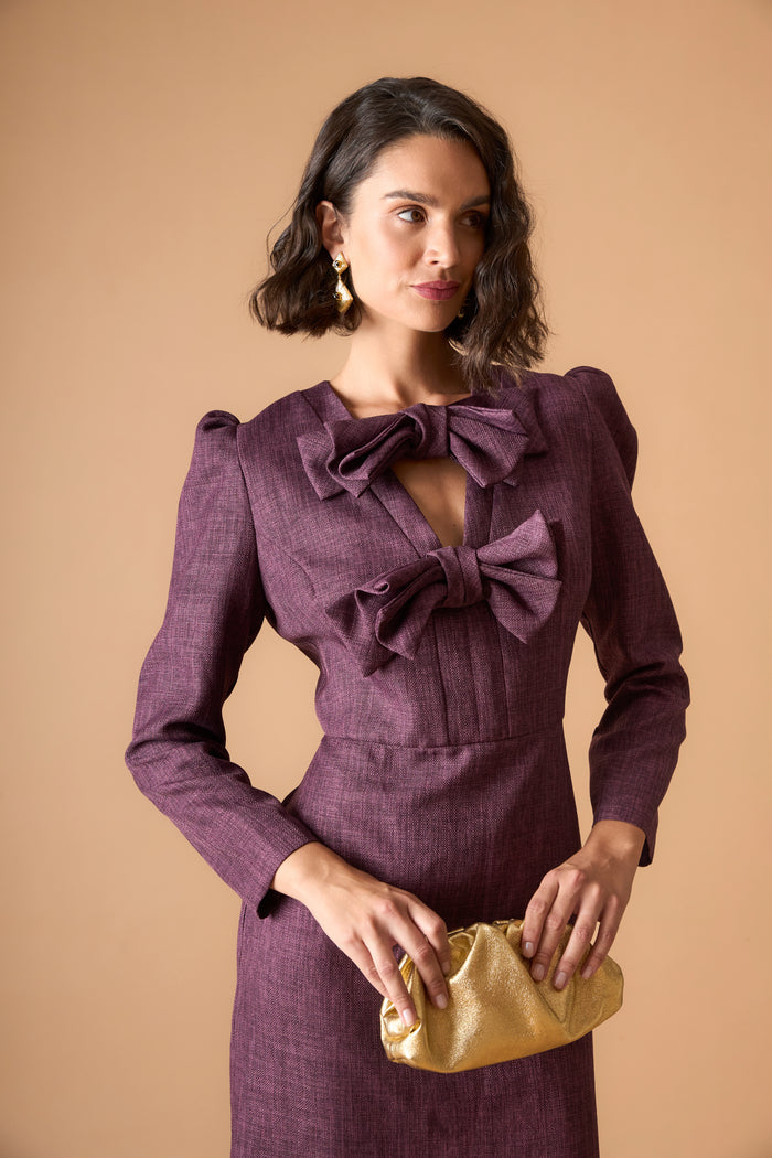 VESTIDO YETTA BERENJENA