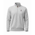 Virginia Heather Cloud Cotton Quarter Zip Pullover Light Grey
