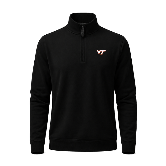 Virginia Tech Cloud Cotton Quarter Zip Pullover Black