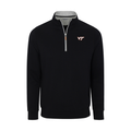Virginia Tech Heather Cloud Cotton Quarter Zip Pullover Black with Light Grey Trim