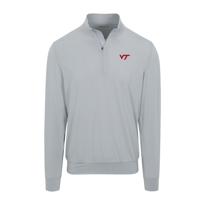 Virginia Tech Velocity Performance Quarter Zip Light Grey