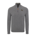 Wake Forest Grey with Grey Trim Luxury Touch Cotton and Cashmere Quarter Zip Sweater