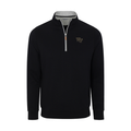 Wake Forest Heather Cloud Cotton Quarter Zip Pullover Black with Light Grey Trim