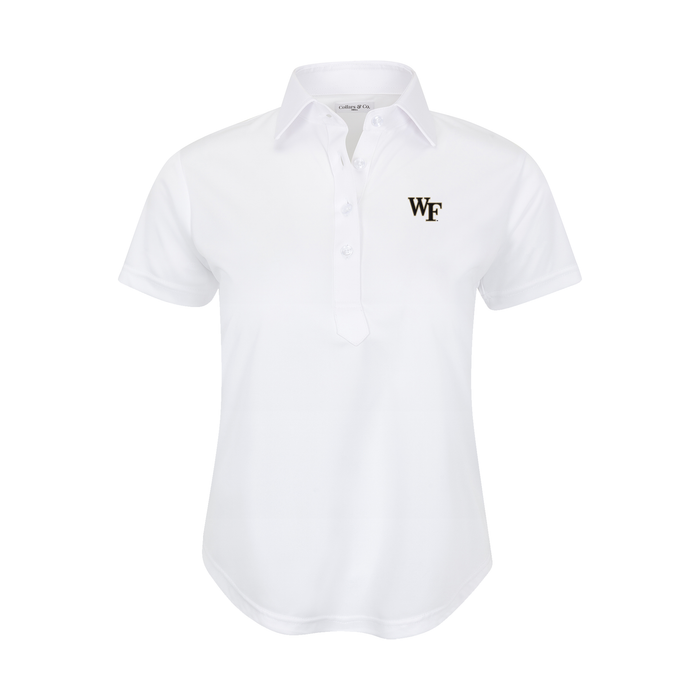Wake Forest Women's Cap Sleeve Semi Spread Polo White