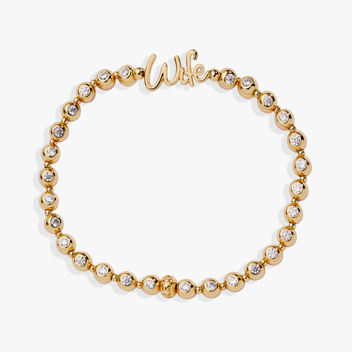 Wife Elongated Crystal Stretch Bracelet