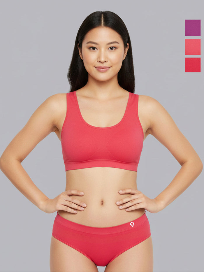 Women Seamless Mid-Rise Lightweight & Breathable Briefs (Pack Of 3)