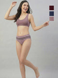 Women Striped Seamless Briefs Ultra Soft & Breathable (Pack Of 3)
