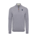 Xavier Grey Melange Cashmere Touch Australian Merino Quarter Zip Sweater