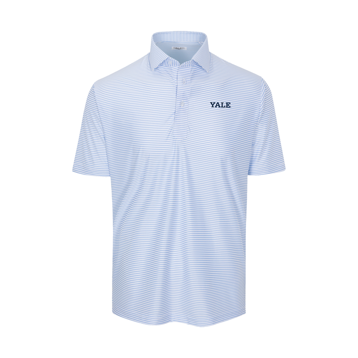 Yale Featherweight Flex Polo Camden White with Blue Stripe