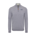 Yale Grey Melange Cashmere Touch Australian Merino Quarter Zip Sweater