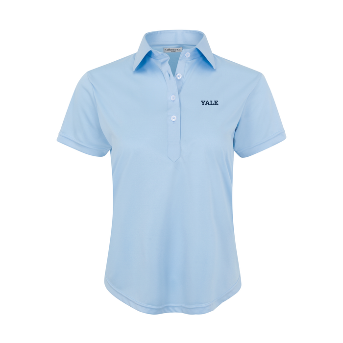 Yale Women's Cap Sleeve Semi Spread Polo Sky Blue