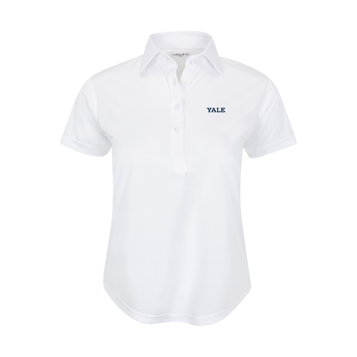 Yale Women's Cap Sleeve Semi Spread Polo White